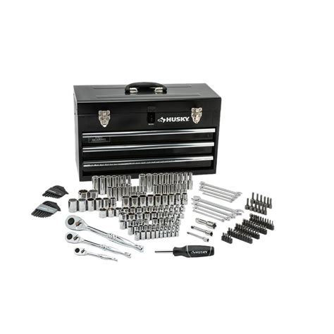 husky h200mtsmb mechanics tool set in metal box 200 piece|Mechanics Tool Set in Metal Box (200.